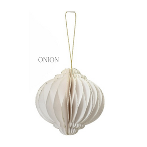 White Paper Hanging Decorations - 4 ass