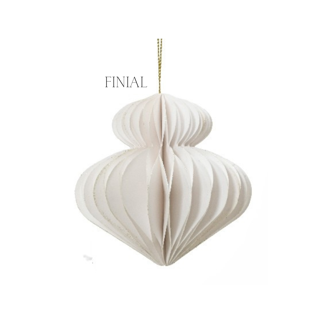 White Paper Hanging Decorations - 4 ass