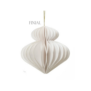 White Paper Hanging Decorations - 4 ass