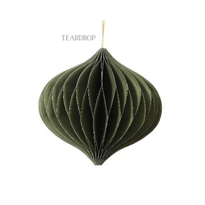 Green Paper Hanging Decorations - 4 ass