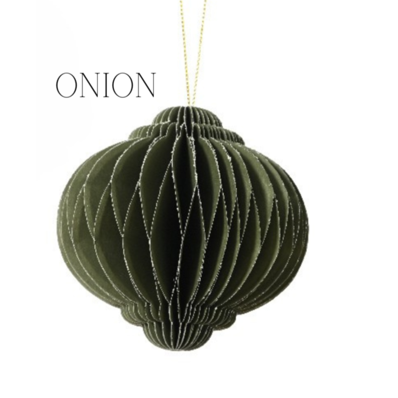 Green Paper Hanging Decorations - 4 ass