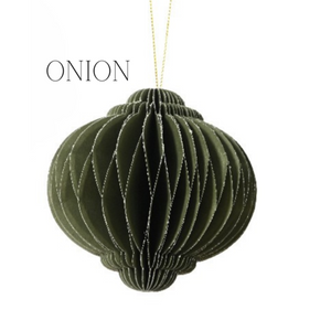 Green Paper Hanging Decorations - 4 ass