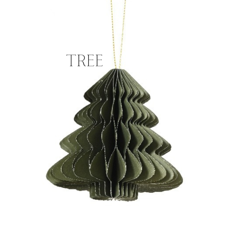 Green Paper Hanging Decorations - 4 ass