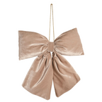 Taupe velvet hanging bow ( 38cm )