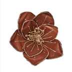 Chocolate velvet clip on poinsettia (18cm)