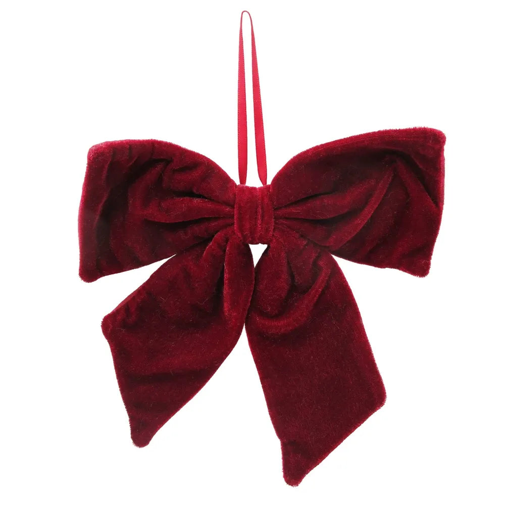 Burgundy velvet hanging bow