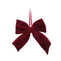 Burgundy fabric hanging bow