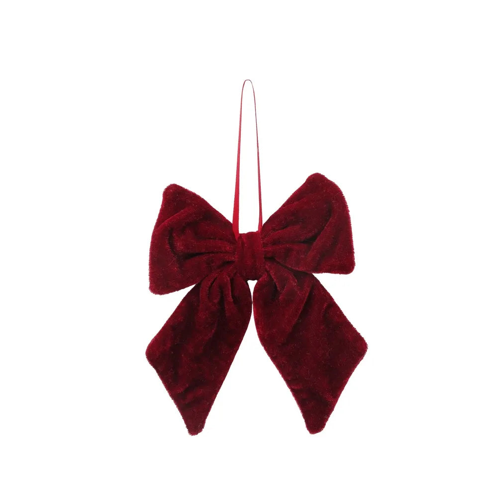 Burgundy fabric hanging bow