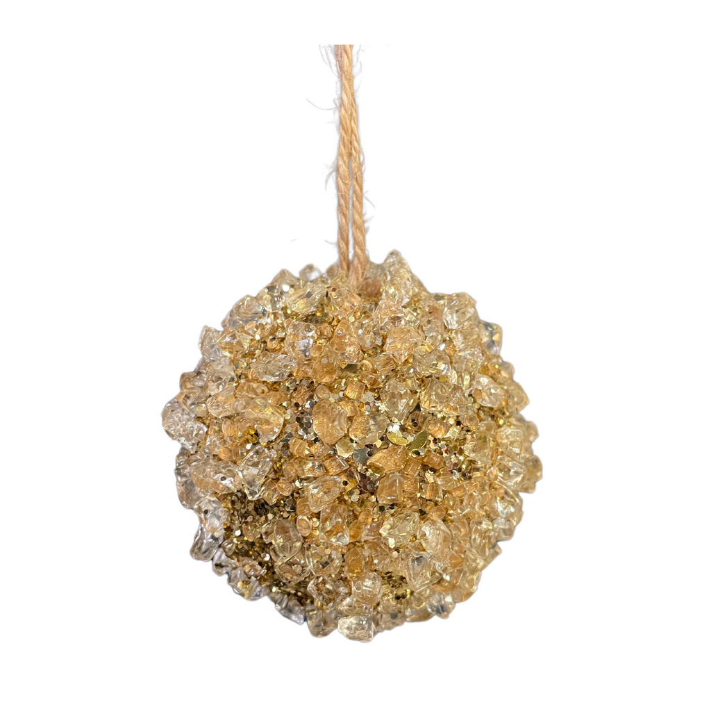 Gold gem and sequin encrusted bauble