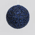 12cm dark blue tinsel bauble