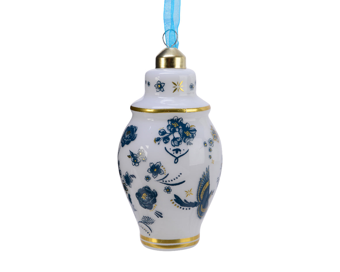 Blue & white ornate ginger jar bauble