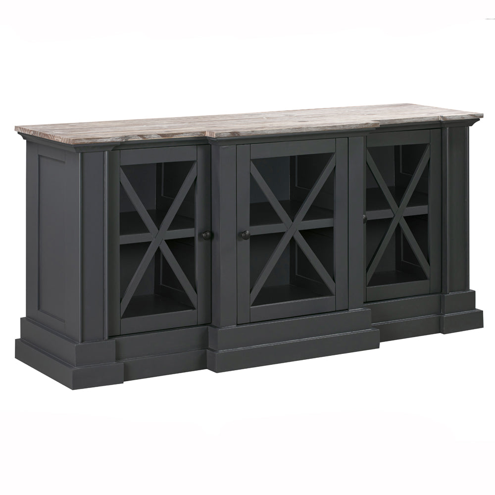 Bilbury off black 3 door sideboard