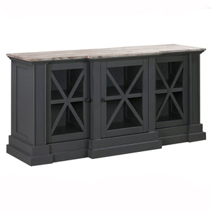 Bilbury off black 3 door sideboard