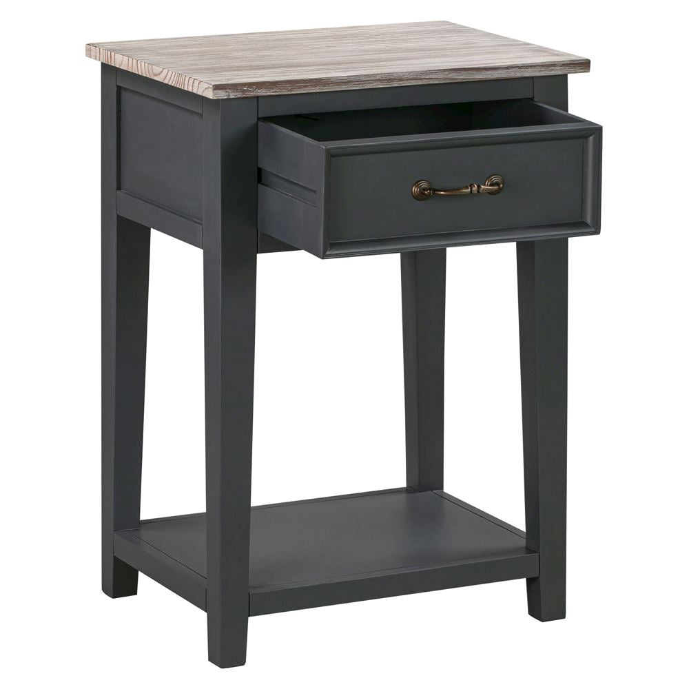 Tannery off black lamp table