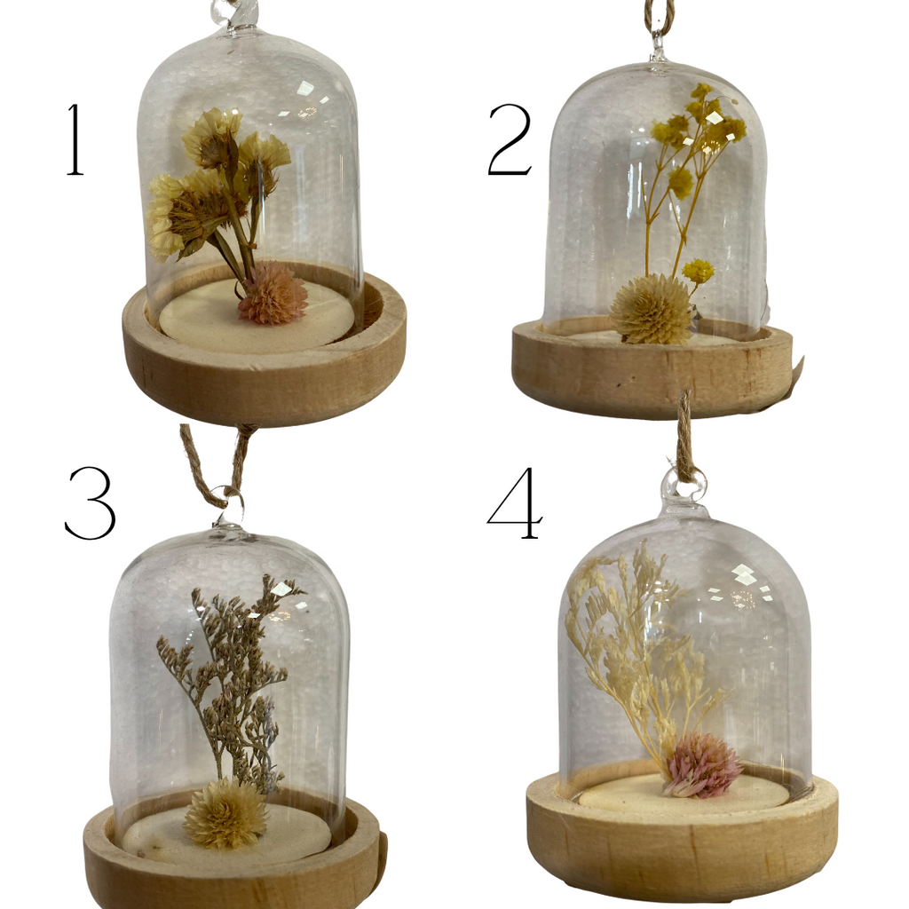 Dried flower glass hanging decorations