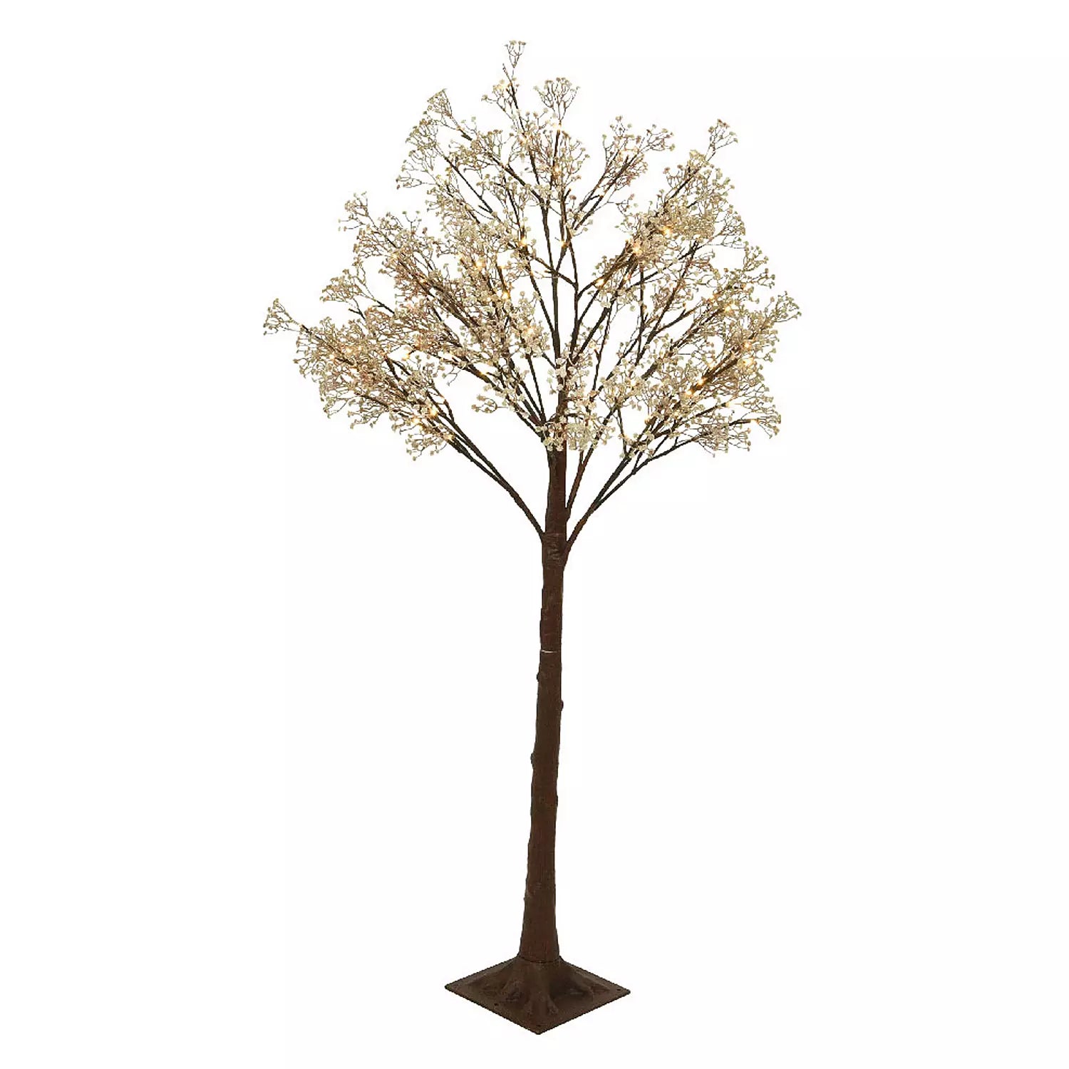 Cream and gold gypsophilia/baby breath LED tree-150cm