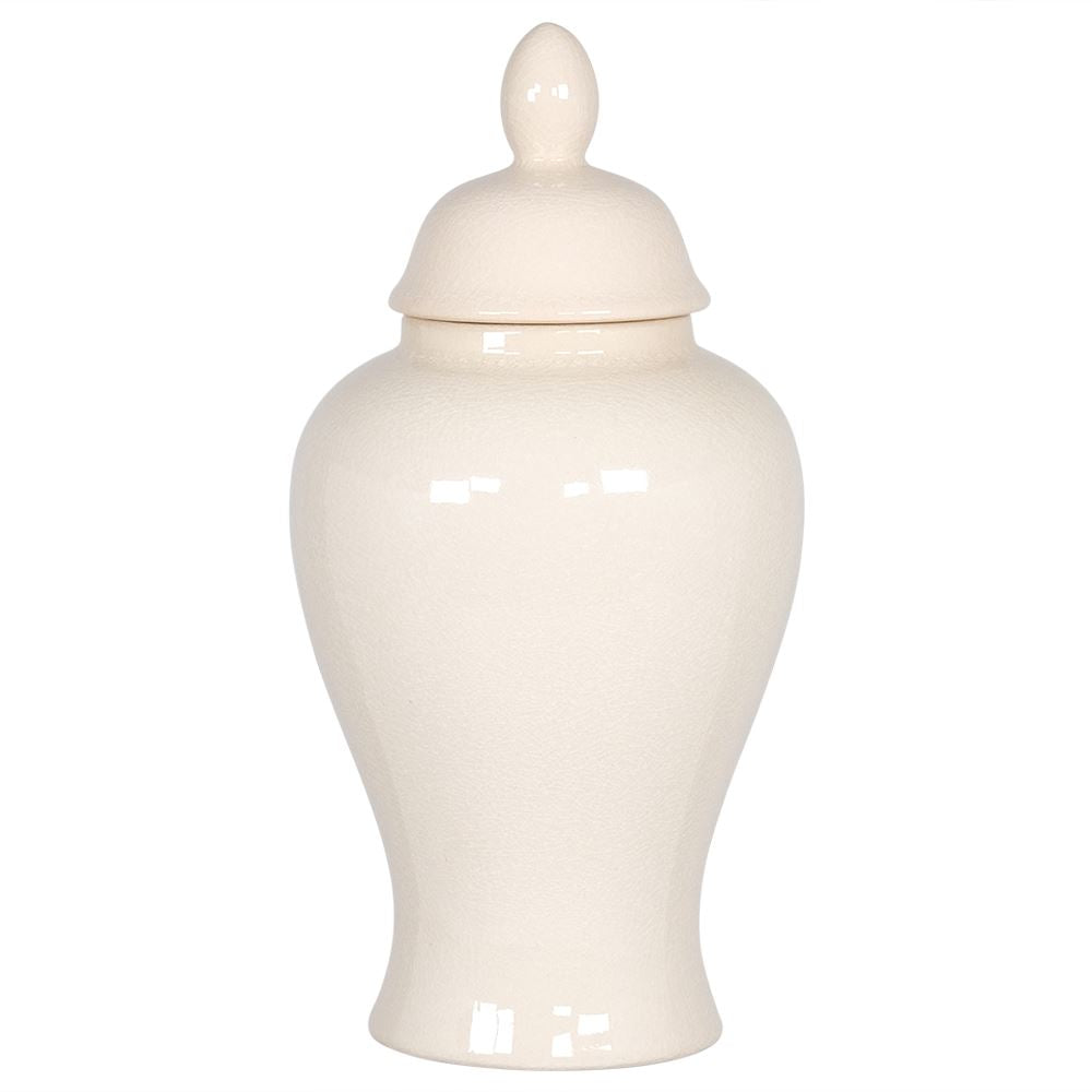 Cream lidded jar