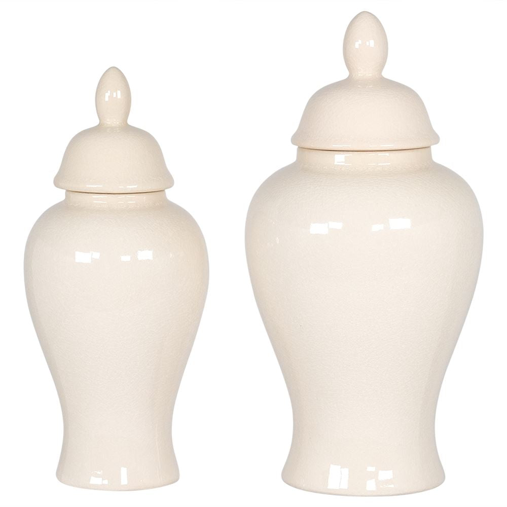 Cream lidded jar