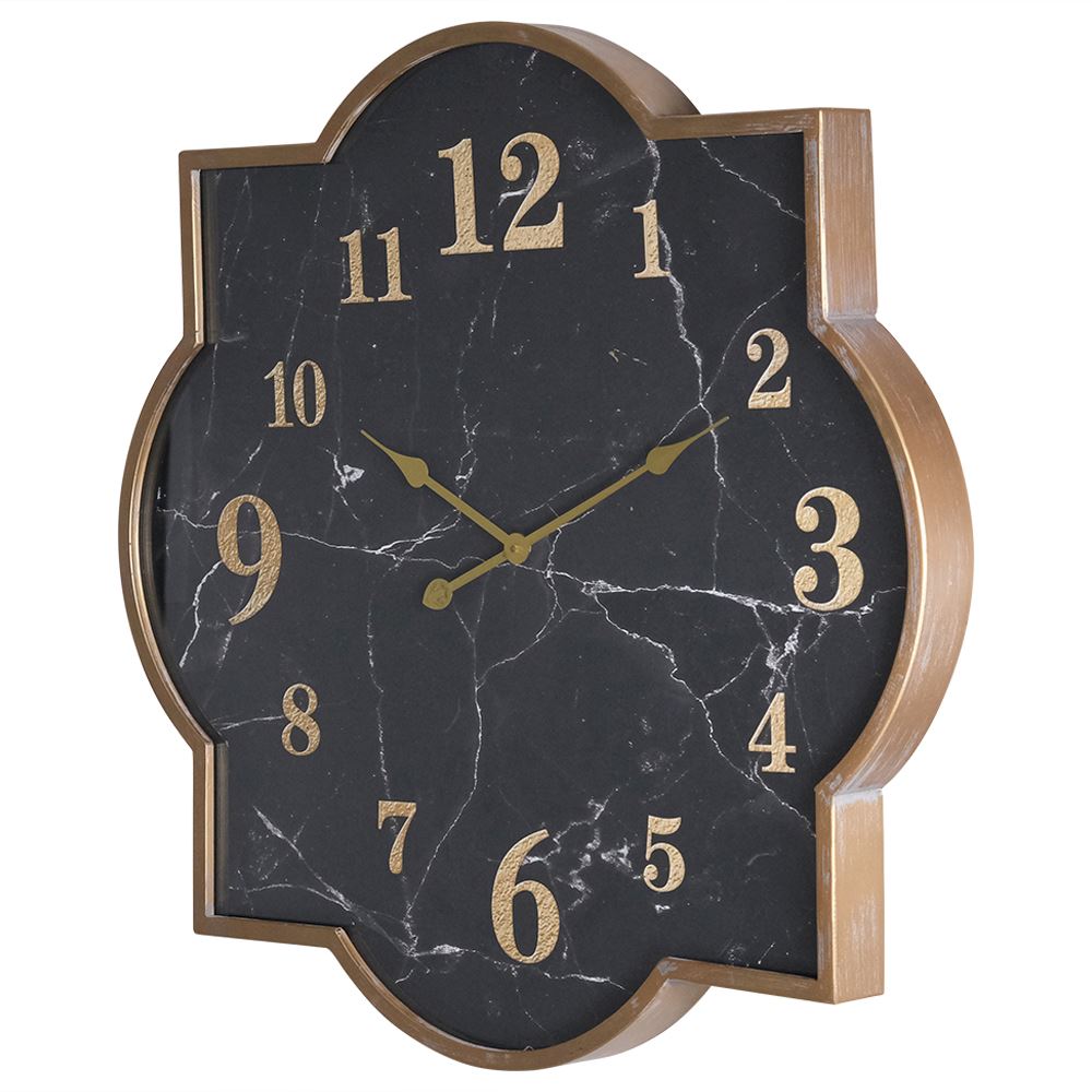 Quirky shaped marble effect wall clock