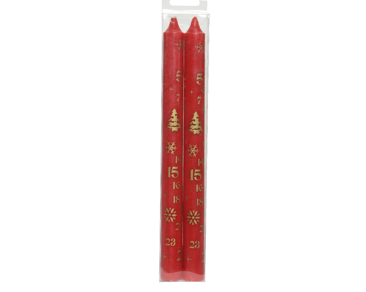 Set of 2 red advent candles