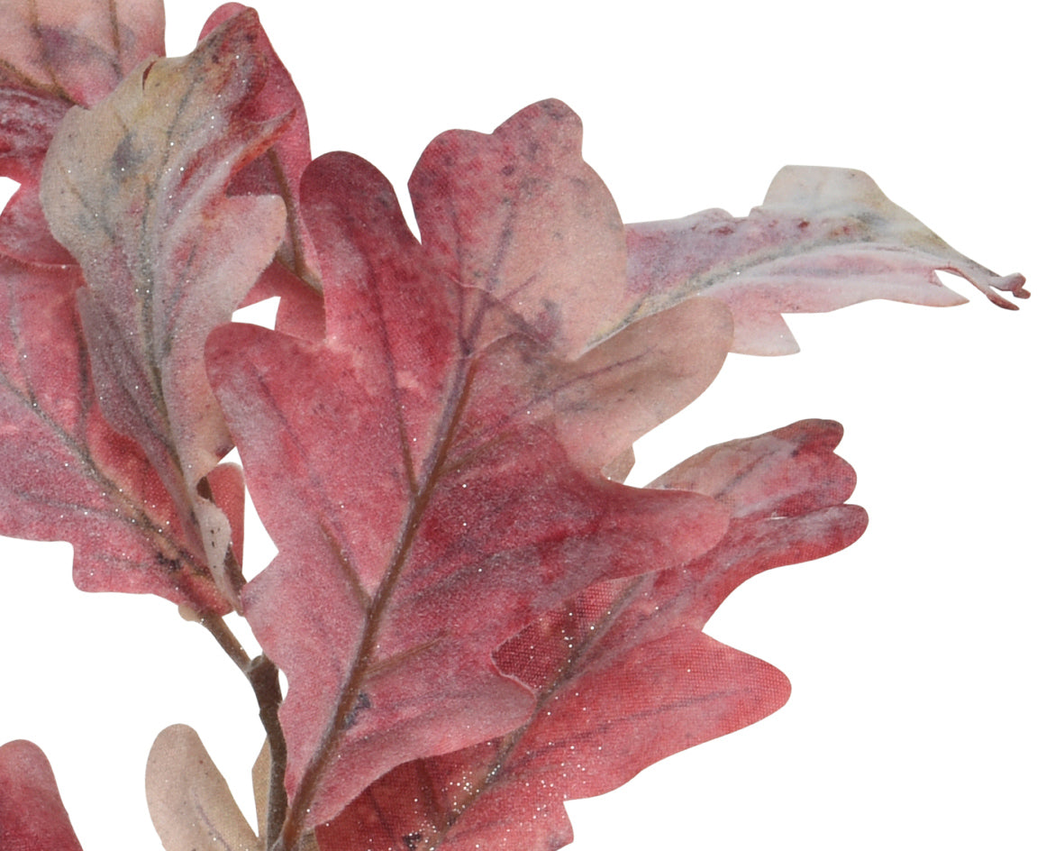 Subtle glitter oak leaf spray (Red tones)