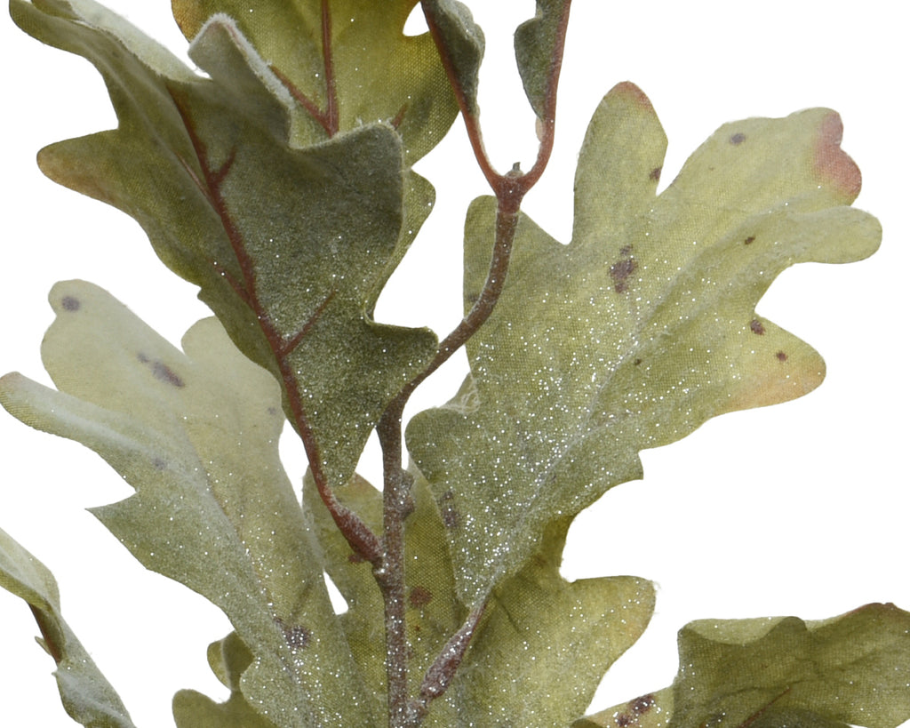 Subtle glitter oak leaf spray (Green tones)