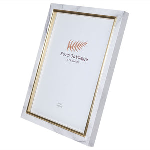 Marble effect photo frame with gold trim - 8 x 10