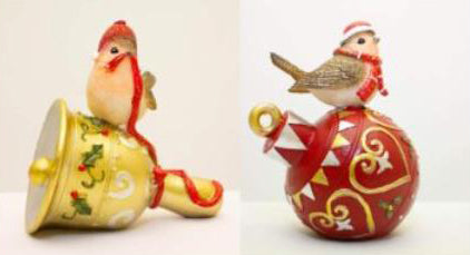 Robin bauble and bell ornament (2 styles)