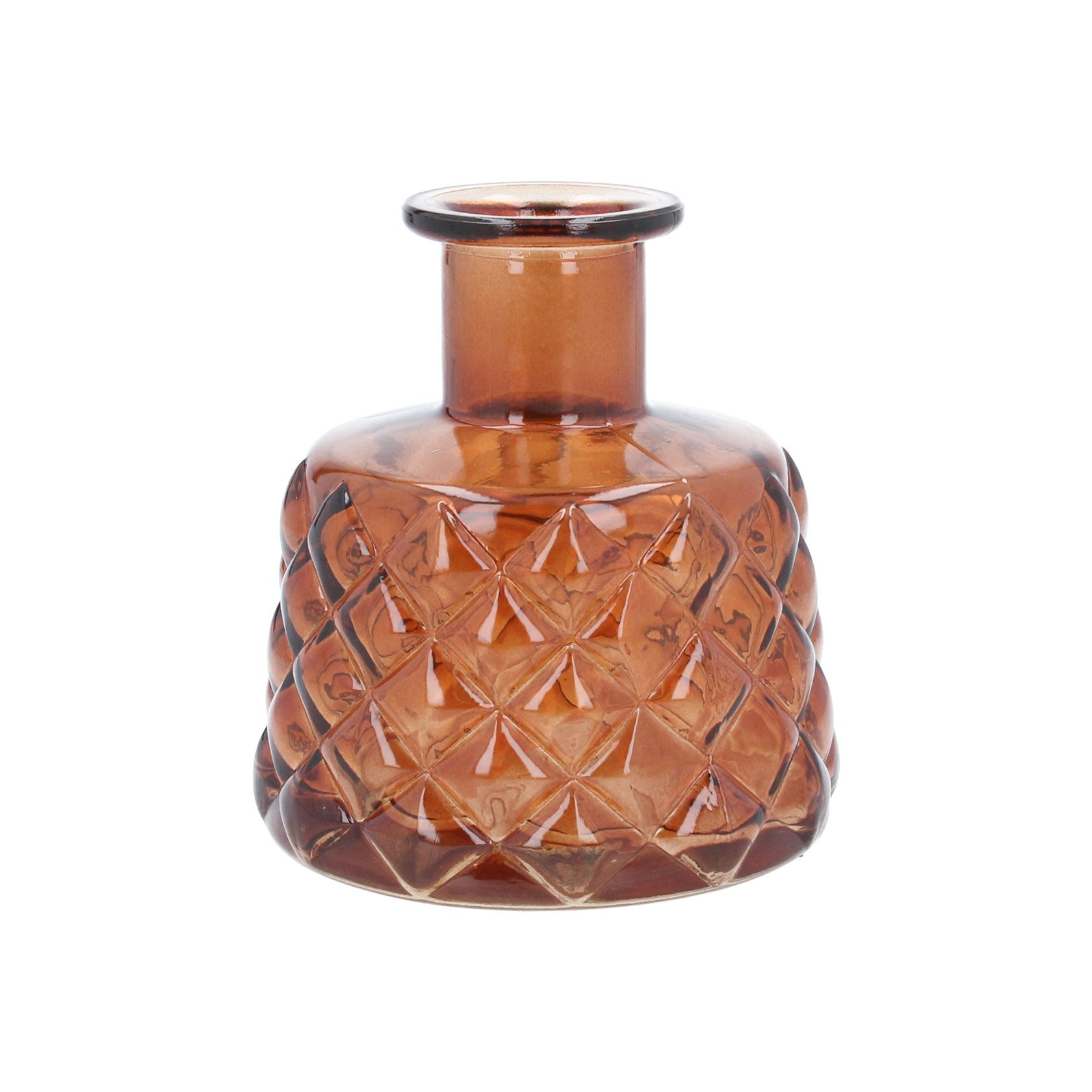 Amber glass bulb mini vase