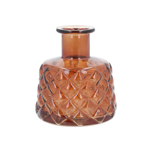 Amber glass bulb mini vase