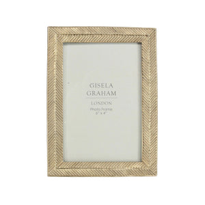 Gold herringbone resin photo frame 4 x 6