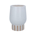 White/natural textured stoneware pot cover (Small)