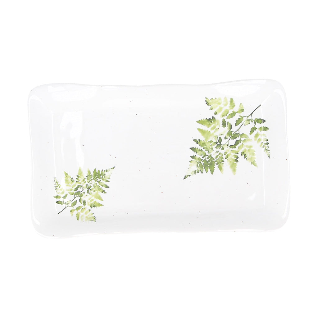 Fern white ceramic platter