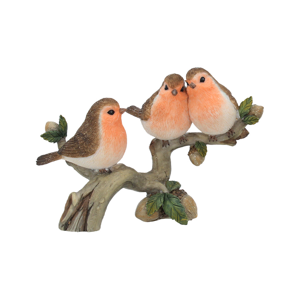 Robins on a branch ornament