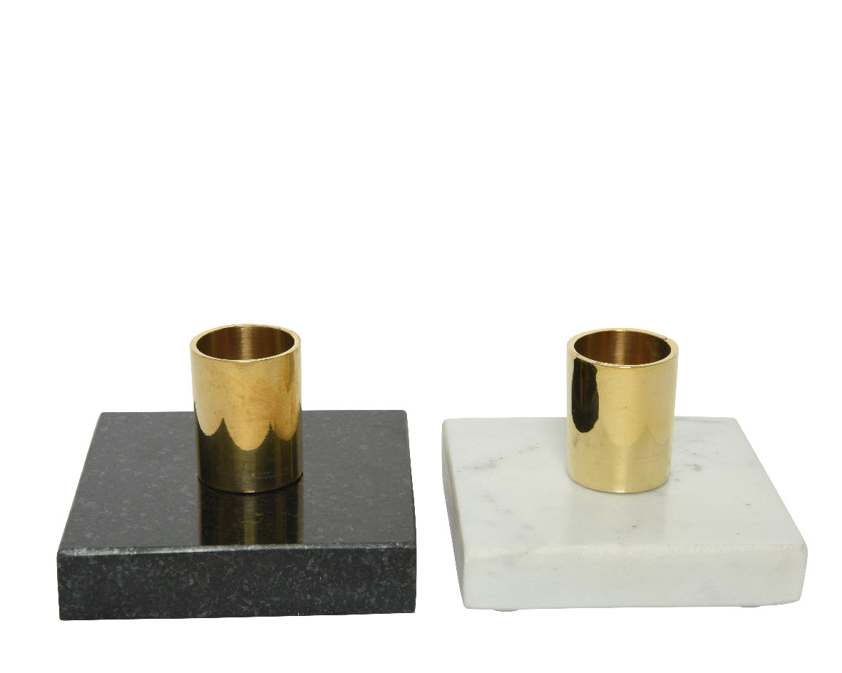 Marble effect candle holders