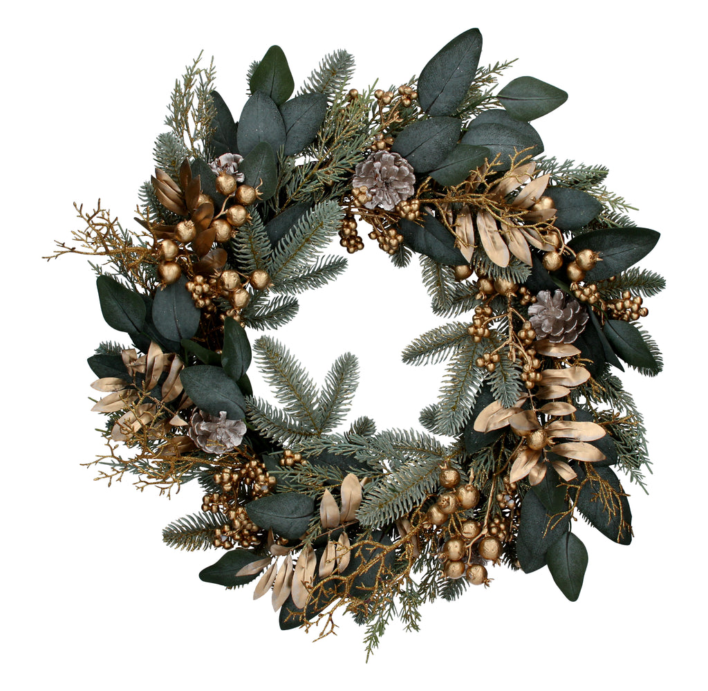 Matt gold berry wreath