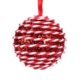 Candy cane foam round baubles (8cm)