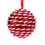 Candy cane foam round baubles (8cm)