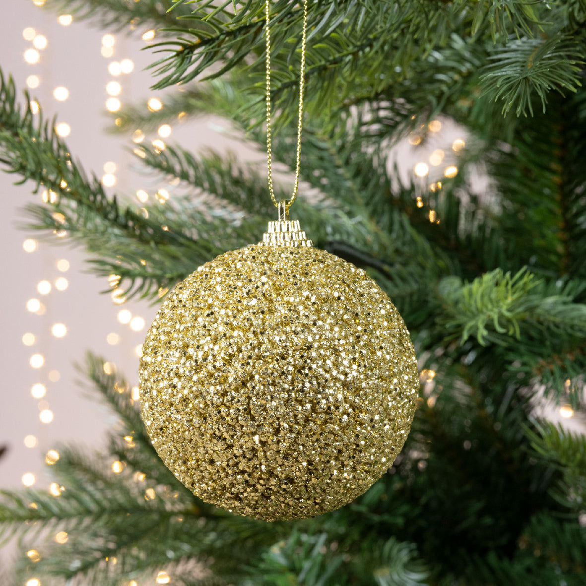 Gold glitter foam bauble