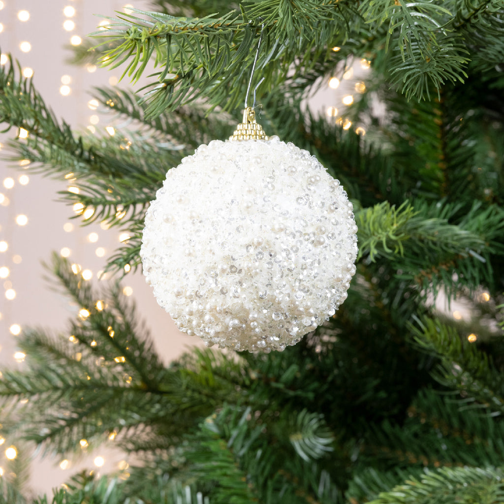 Pearl beaded foam bauble