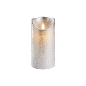 Silver LED ivory waving flame candle