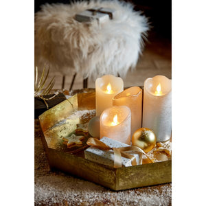 Silver LED ivory waving flame candle