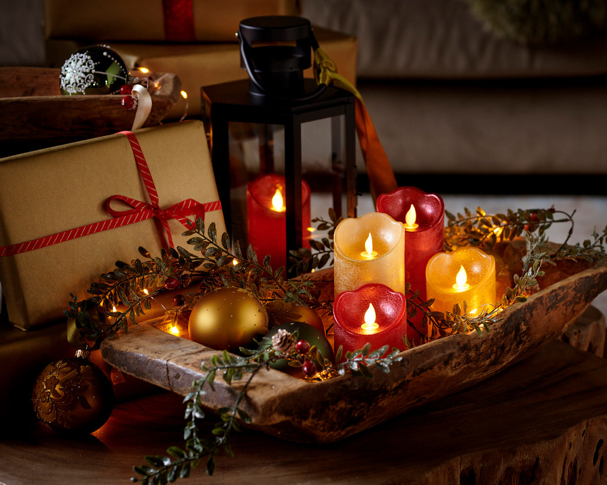 LED waving flame candle in pearl (12.5cmH)