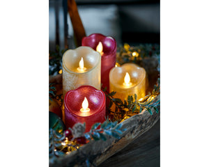 LED waving flame candle in pearl (12.5cmH)