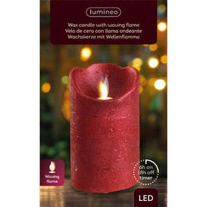 Red LED ivory waving flame candle