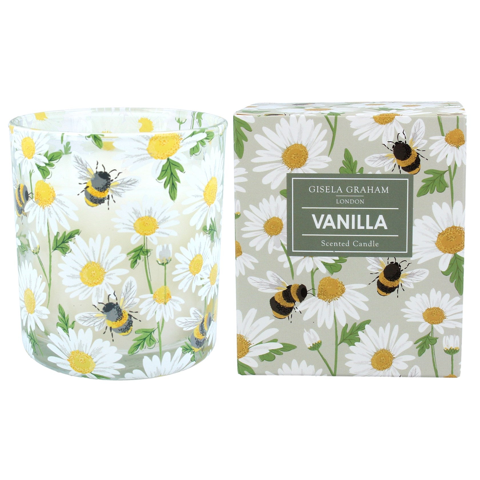 Daisy/bee boxed candle pot