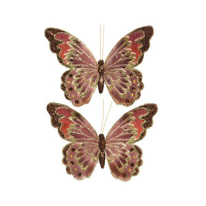 Set of 2 brown butterfly clips