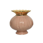 Poppy head vase with gold detail