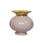 Poppy head vase with gold detail