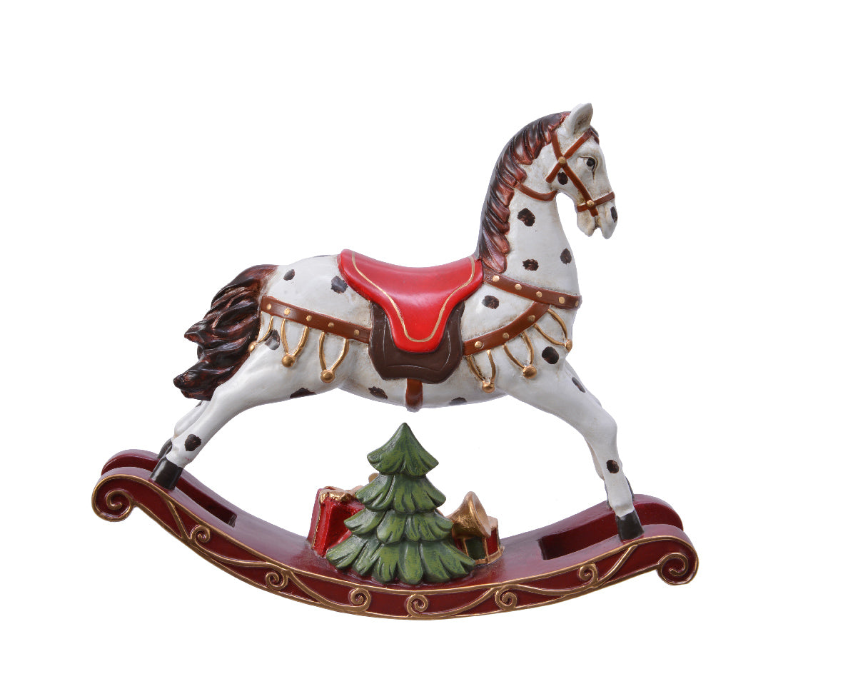 Traditional Christmas rocking horse ornament